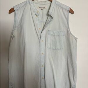 Madewell Chambray Sleeveless Button Down Shirt